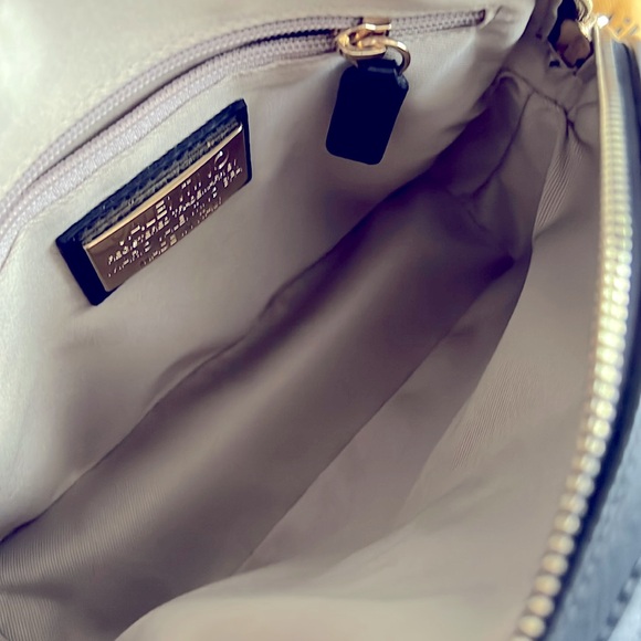 Valentino by Mario Valentino Diana Embossed  Leather Dome Black Crossbody Bag - Picture 7 of 10